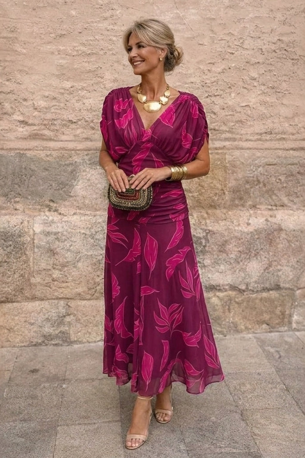 Chiffon Mermaid Evening Gown With Draped Off-Shoulder Neckline - 11