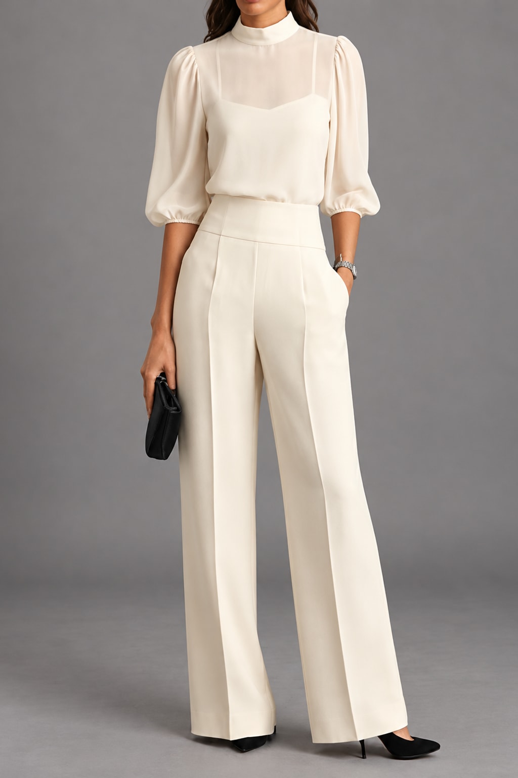 Three-Piece Wide-Leg Pant Set - 4