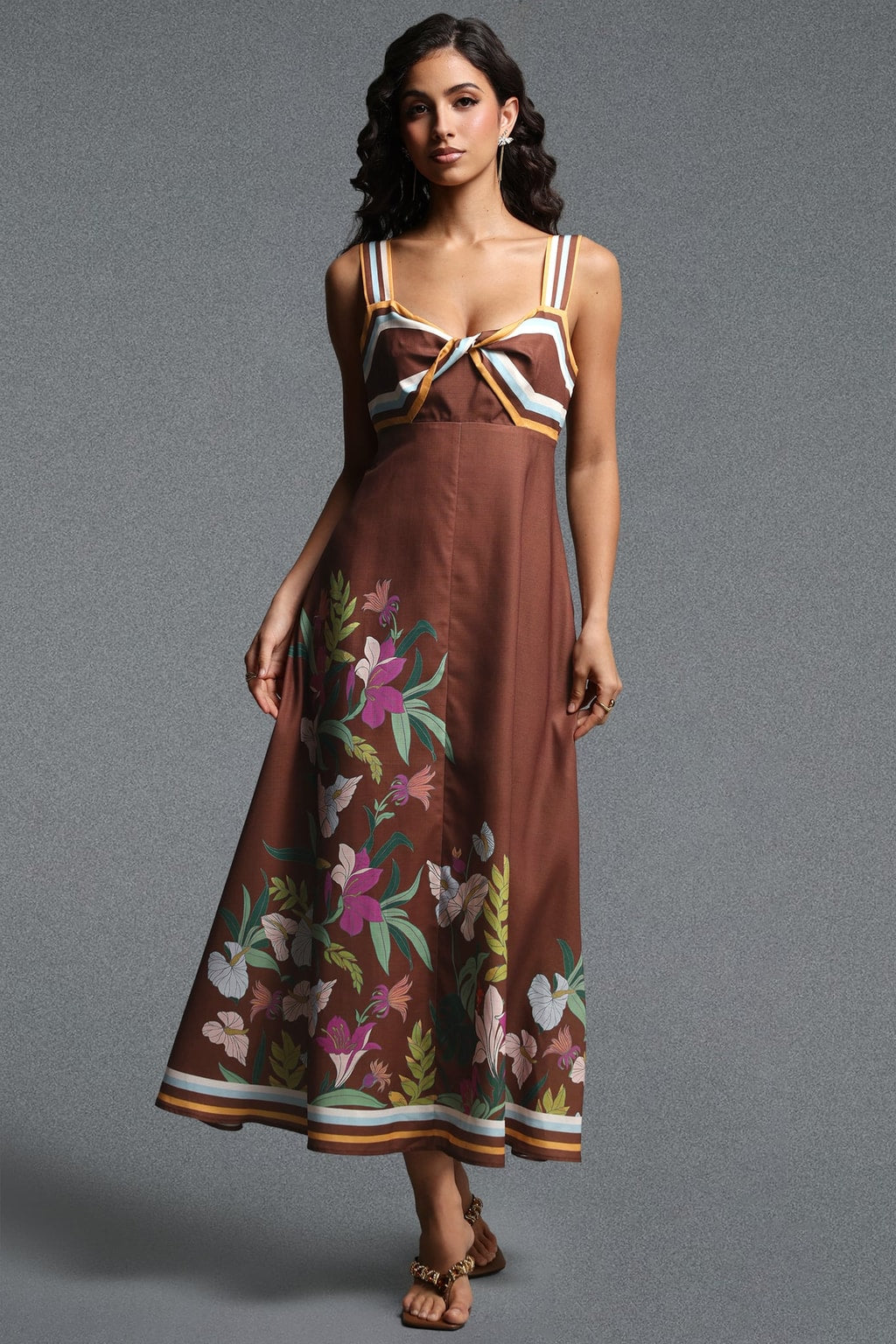 Twist-Front Printed Sundress - 2