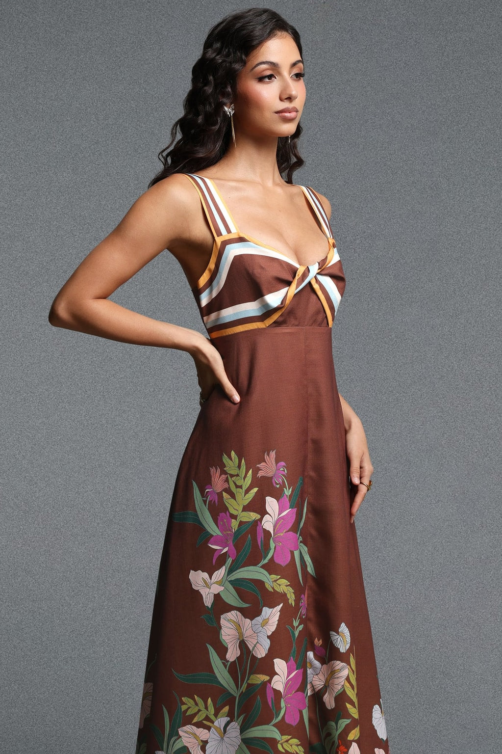Twist-Front Printed Sundress - 5