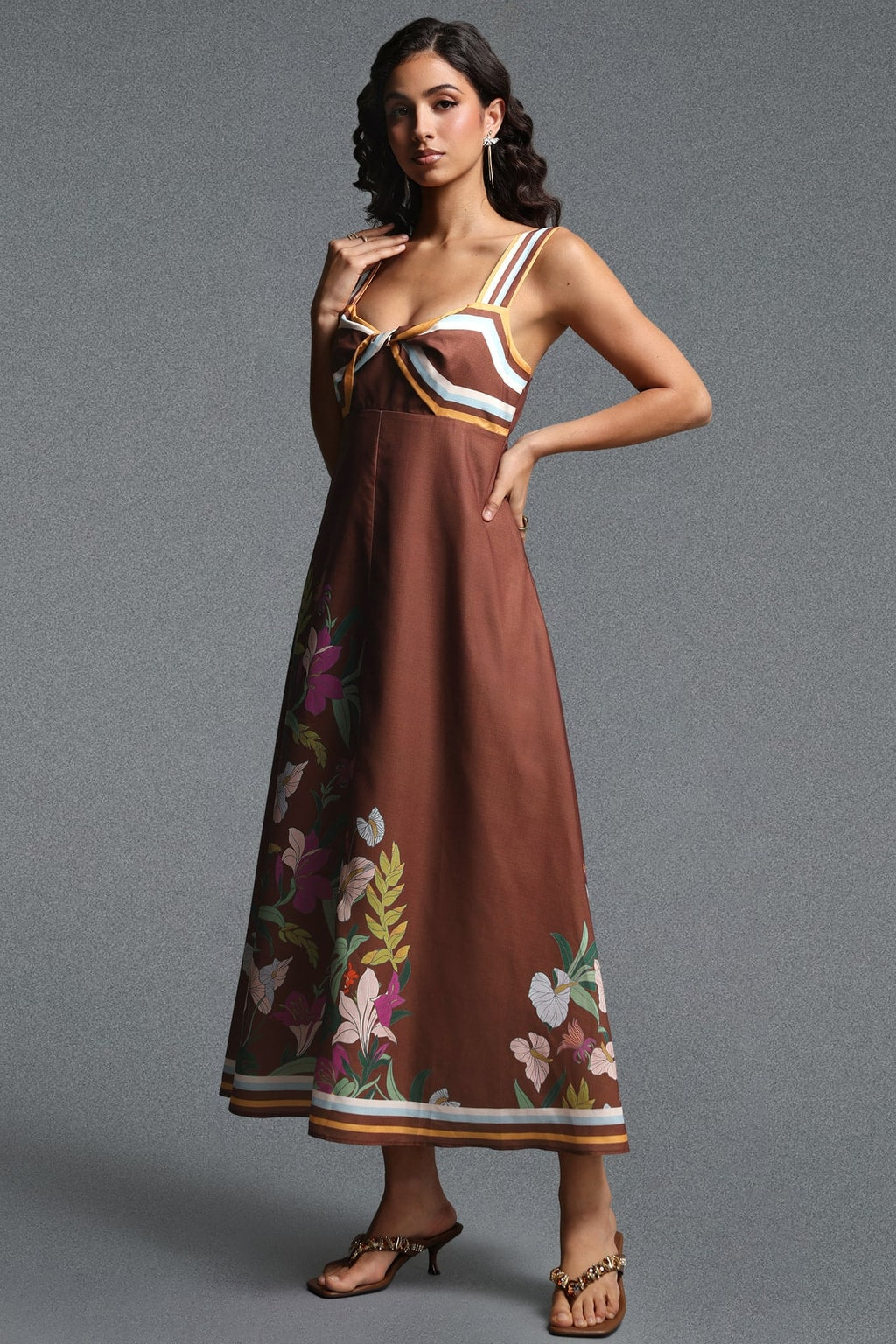 Twist-Front Printed Sundress - 3