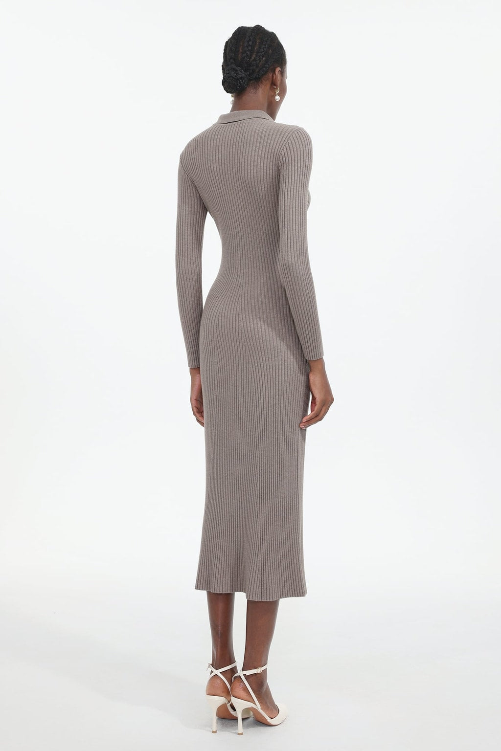 Knit Long Sleeve Bodycon Maxi Dress - 4