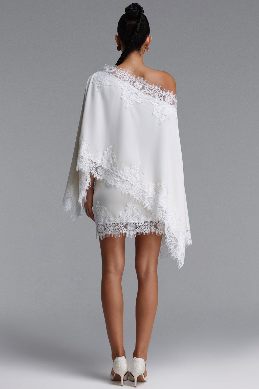 Tailored Lace-Trim Two-Piece Top And Skirt Set - 4