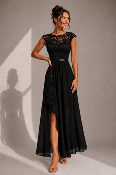 A-Line Lace-Trim Maxi Dress - 5