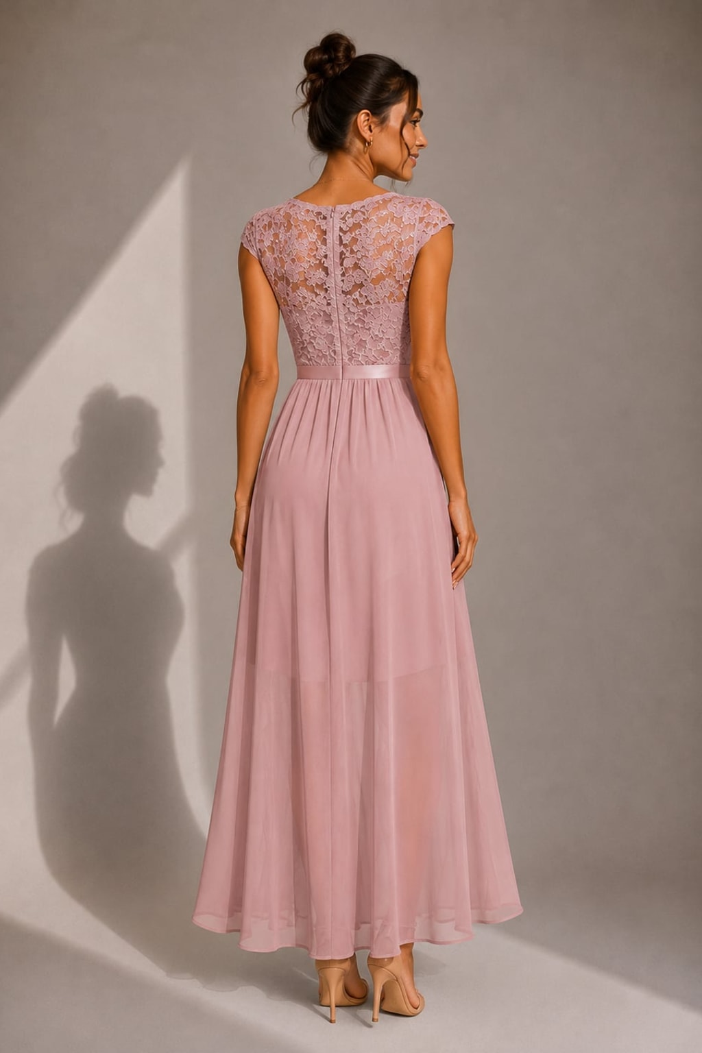 A-Line Lace-Trim Maxi Dress - 8