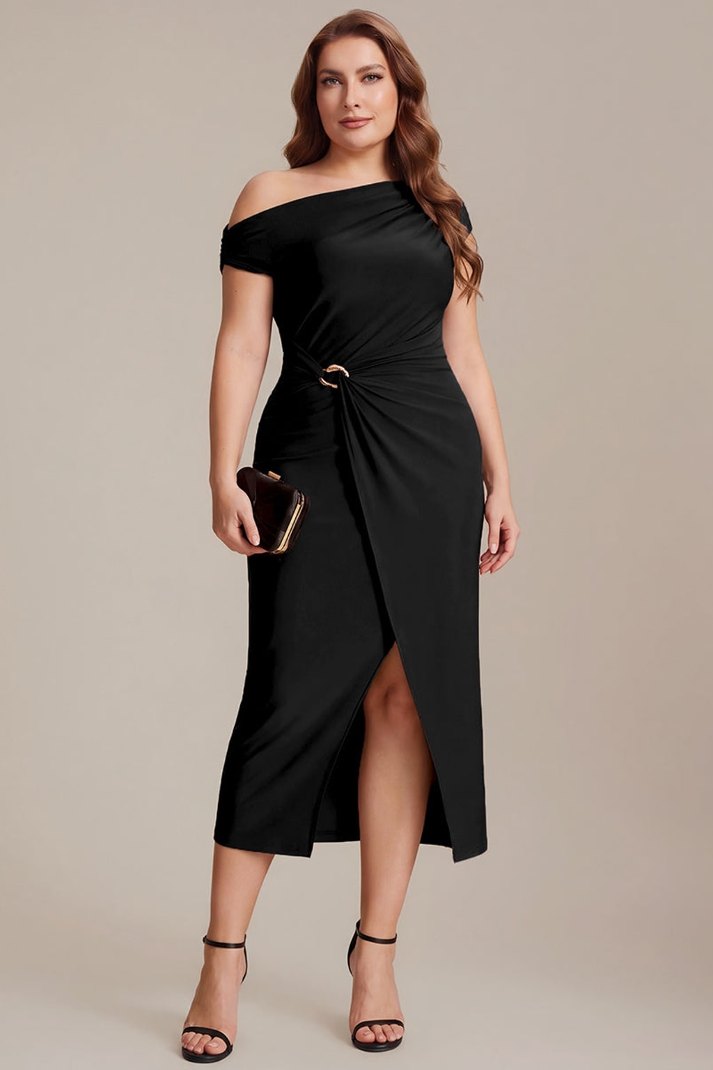 Knit Off-The-Shoulder Bodycon Wedding Guest Dress - 5