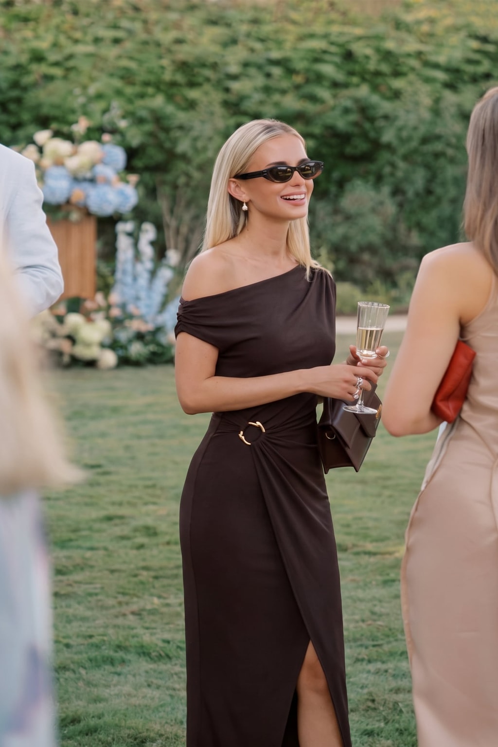 Knit Off-The-Shoulder Bodycon Wedding Guest Dress - 8
