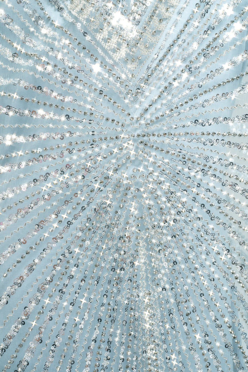 Sky Blue Beaded V-Neck Maxi Dress - 7