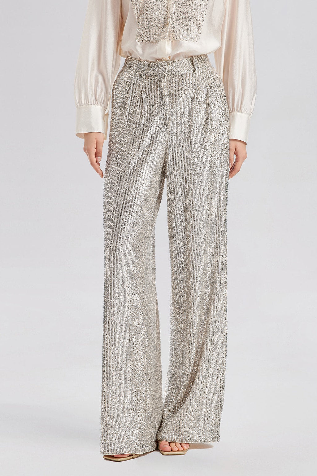 Sequin Wide-Leg Pants - 2