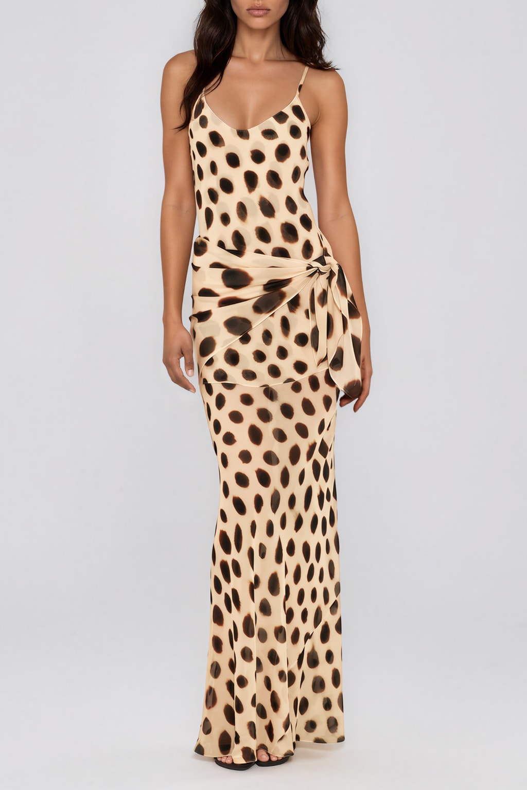Mesh Spaghetti-Strap Maxi Dress - 2
