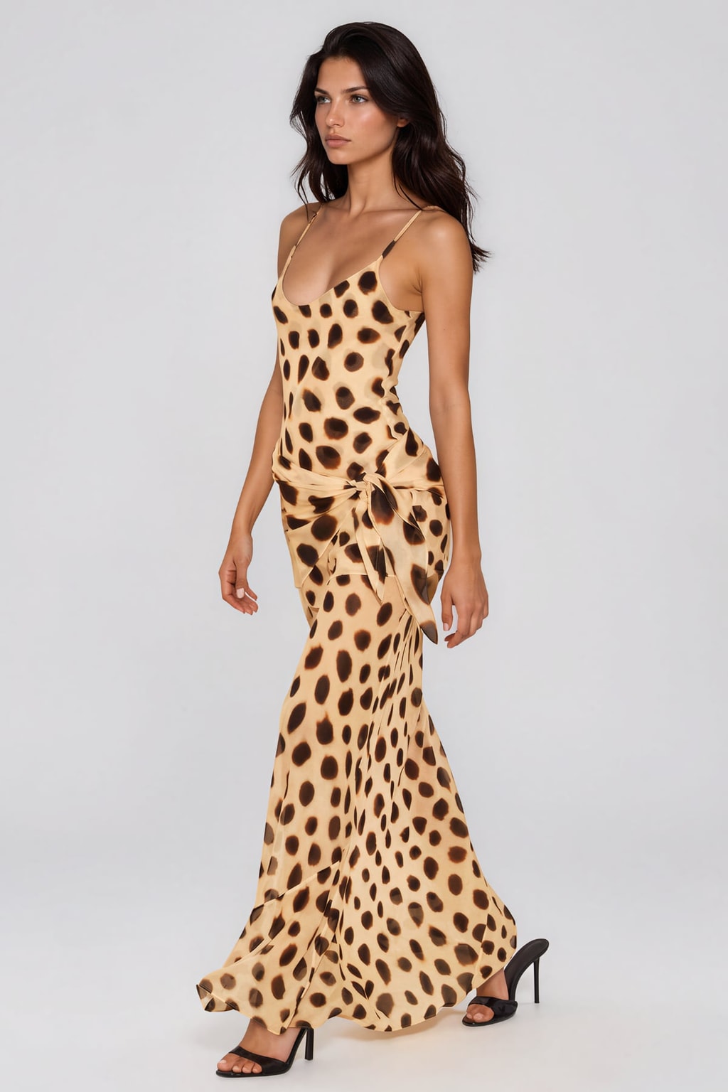 Mesh Spaghetti-Strap Maxi Dress - 3