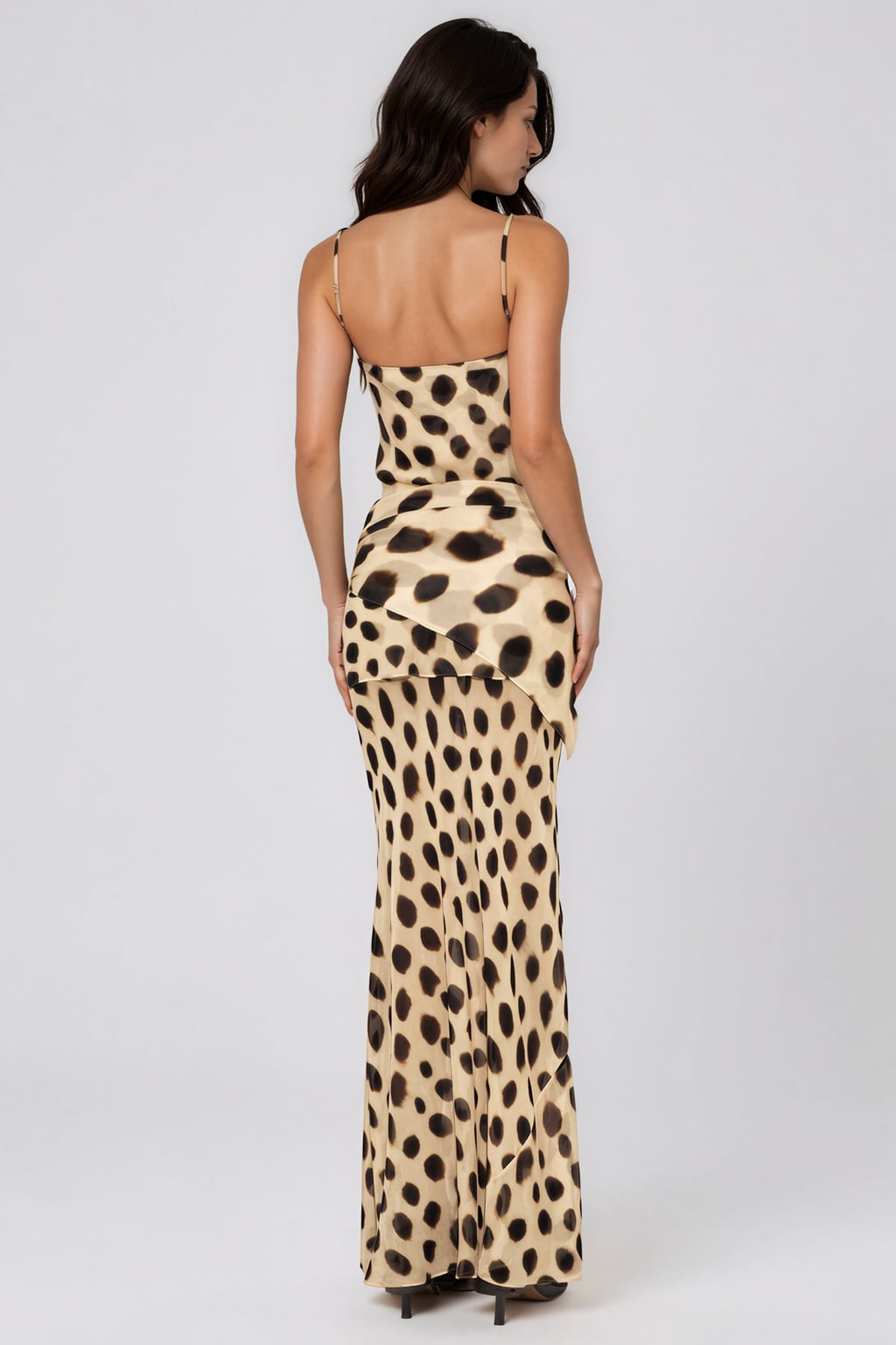 Mesh Spaghetti-Strap Maxi Dress - 4