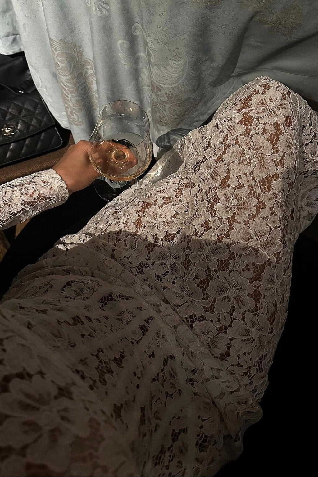 White Lace Corset Maxi Dress - 8