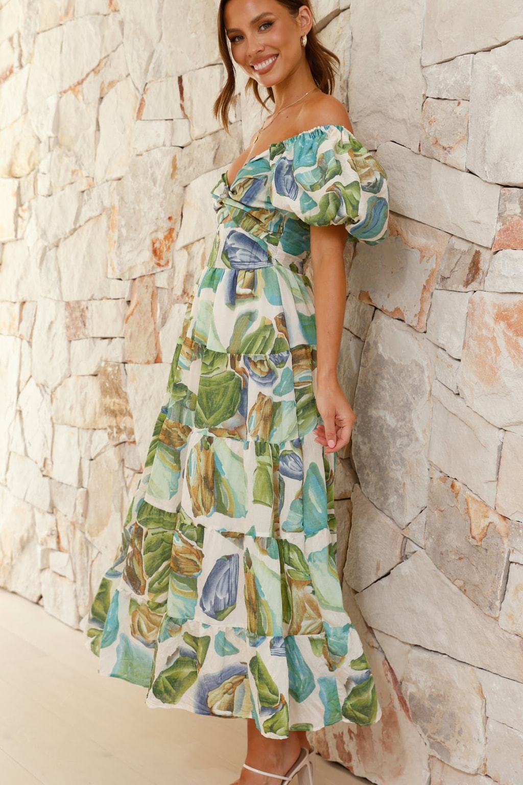 Polyester Twist-Front Maxi Dress - 5