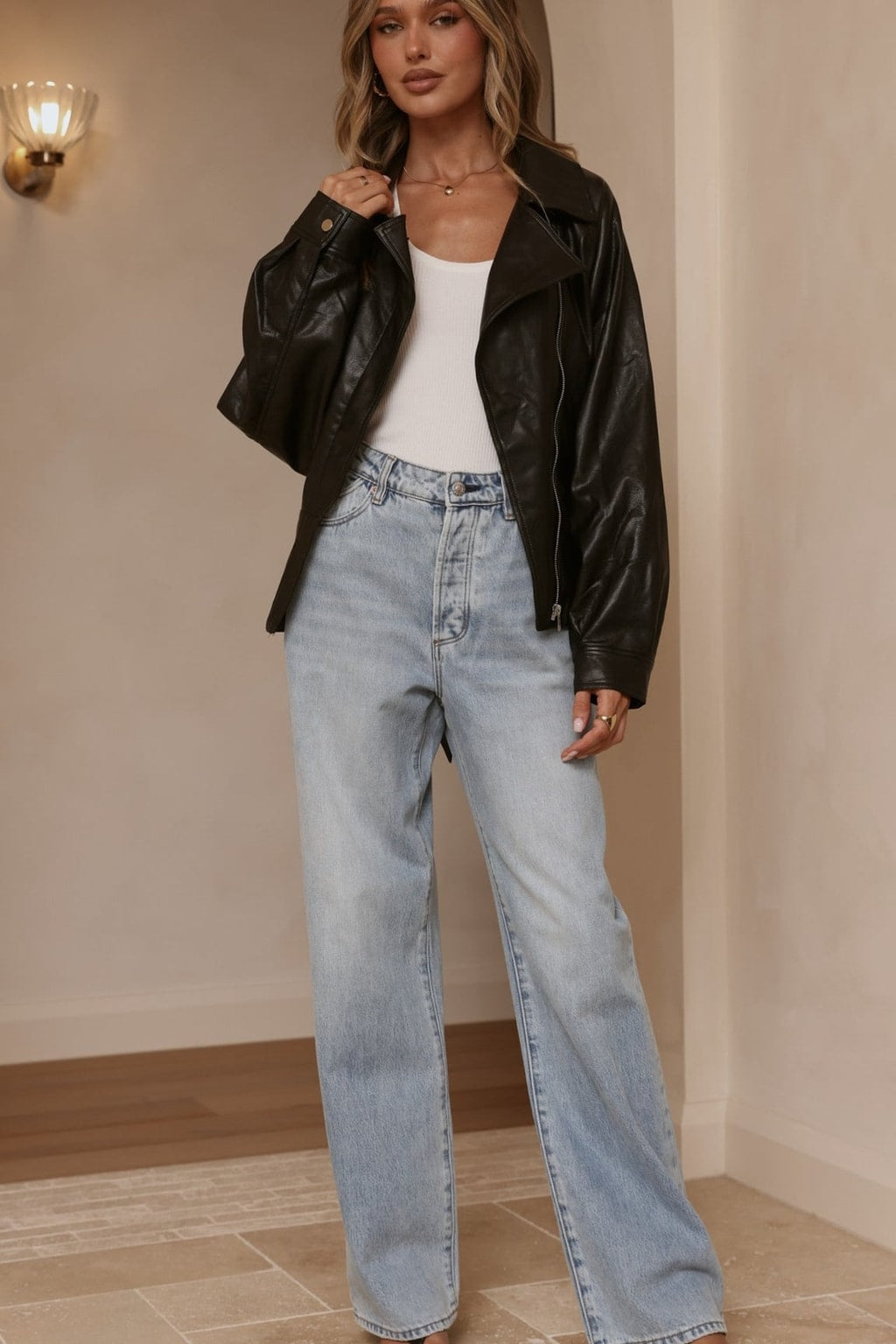 Cotton-Blend Tie Waist Jacket - Black - 6