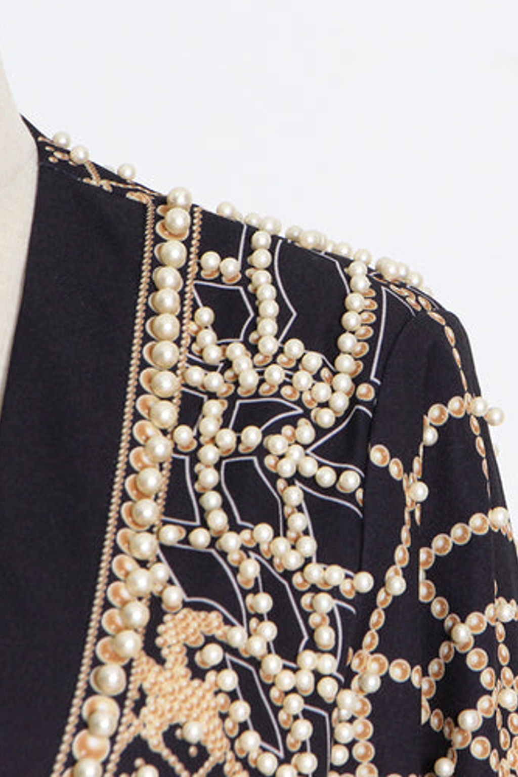 Cotton Blend Beaded V-Neck Blazer Outerwear - 7