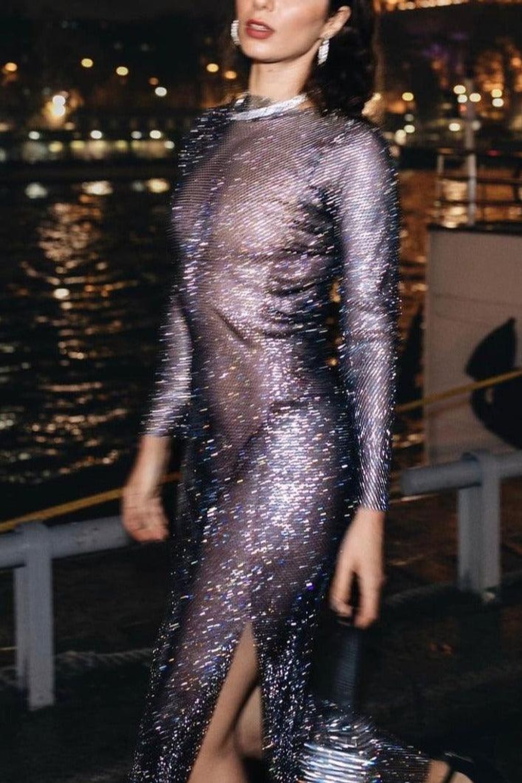 Rhinestone Maxi Dress With Fitted Silhouette - 6