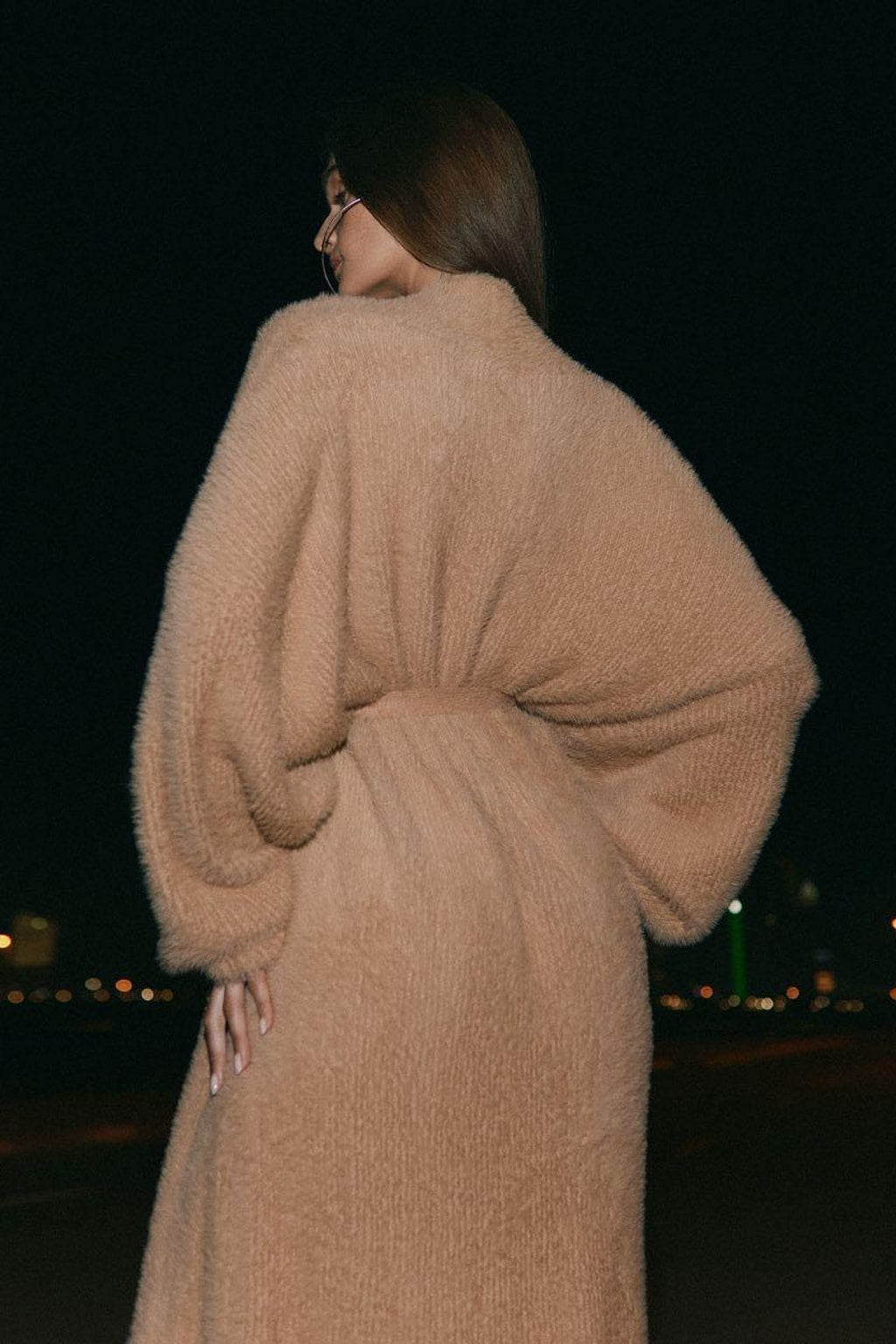 Brown Knit Oversized Long Sleeve Cardigan - 4