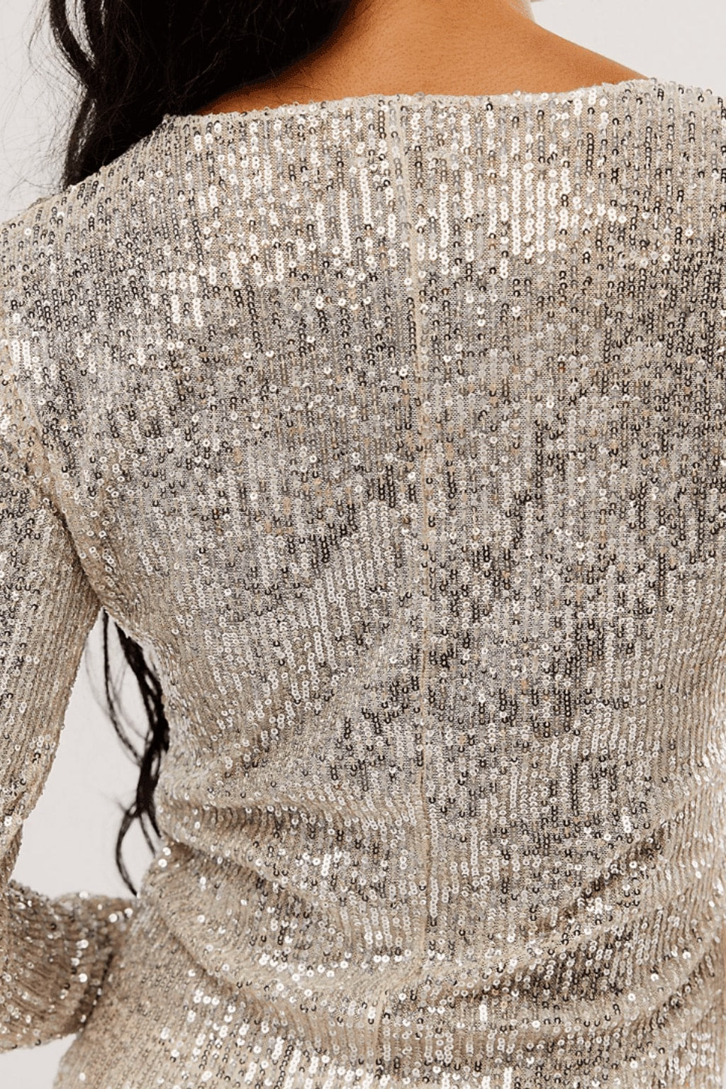 Sequined Long-Sleeve Crop Top - 5