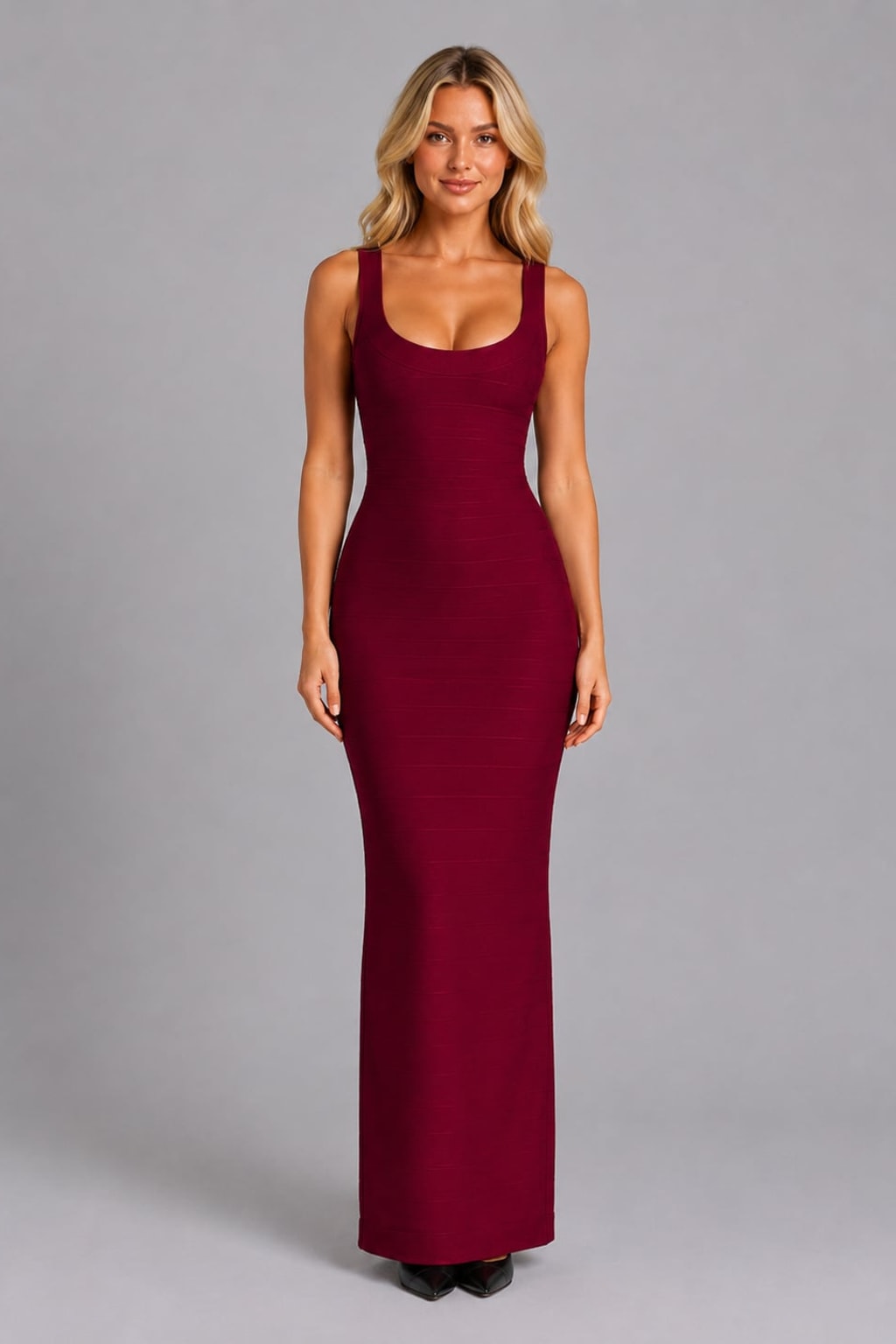 Viscose Blend Bandage Maxi Dress - Sculpting Silhouette - 2