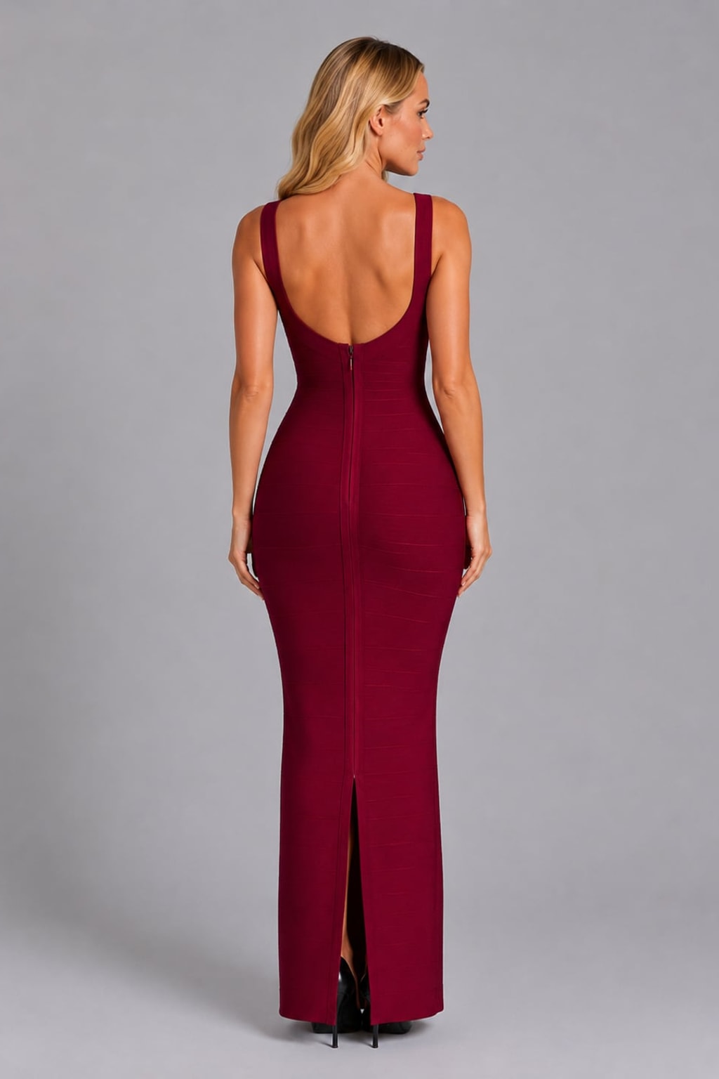 Viscose Blend Bandage Maxi Dress - Sculpting Silhouette - 3