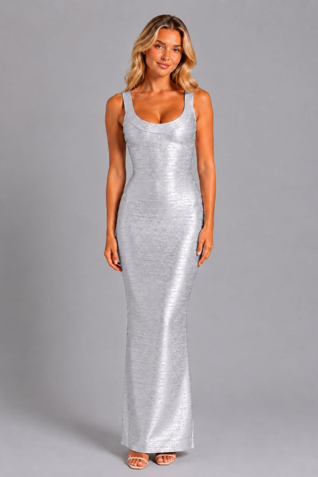 Viscose Blend Bandage Maxi Dress - Sculpting Silhouette - 7