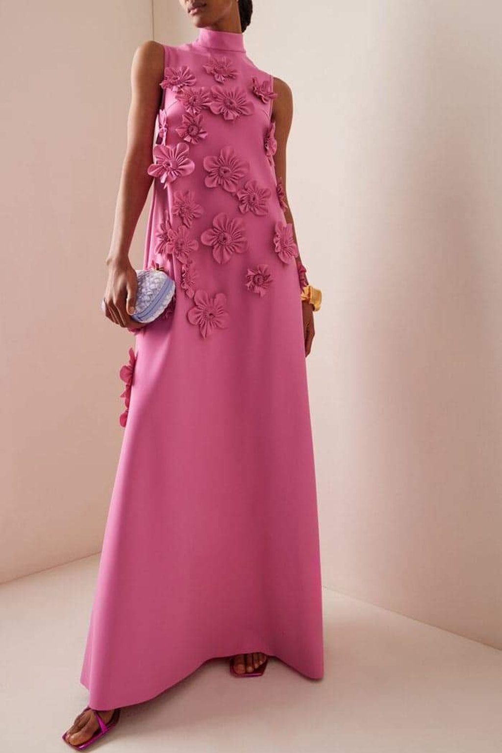 Floral Embellished Maxi Dress in Pink - 2