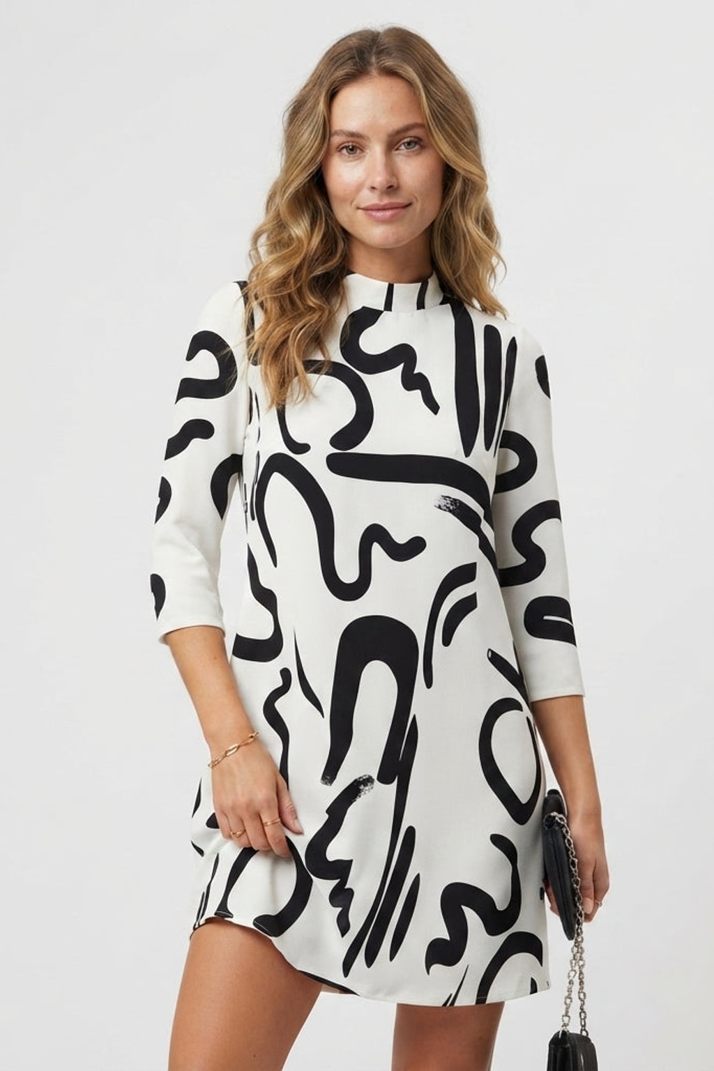 Abstract Print Mini Dress For Day To Night - 2