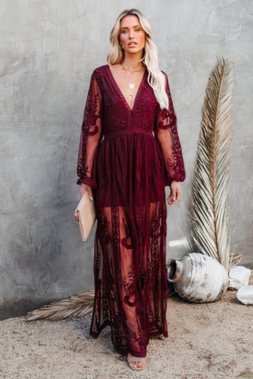 Lace Maxi Evening Dress for Special Occasions - 6