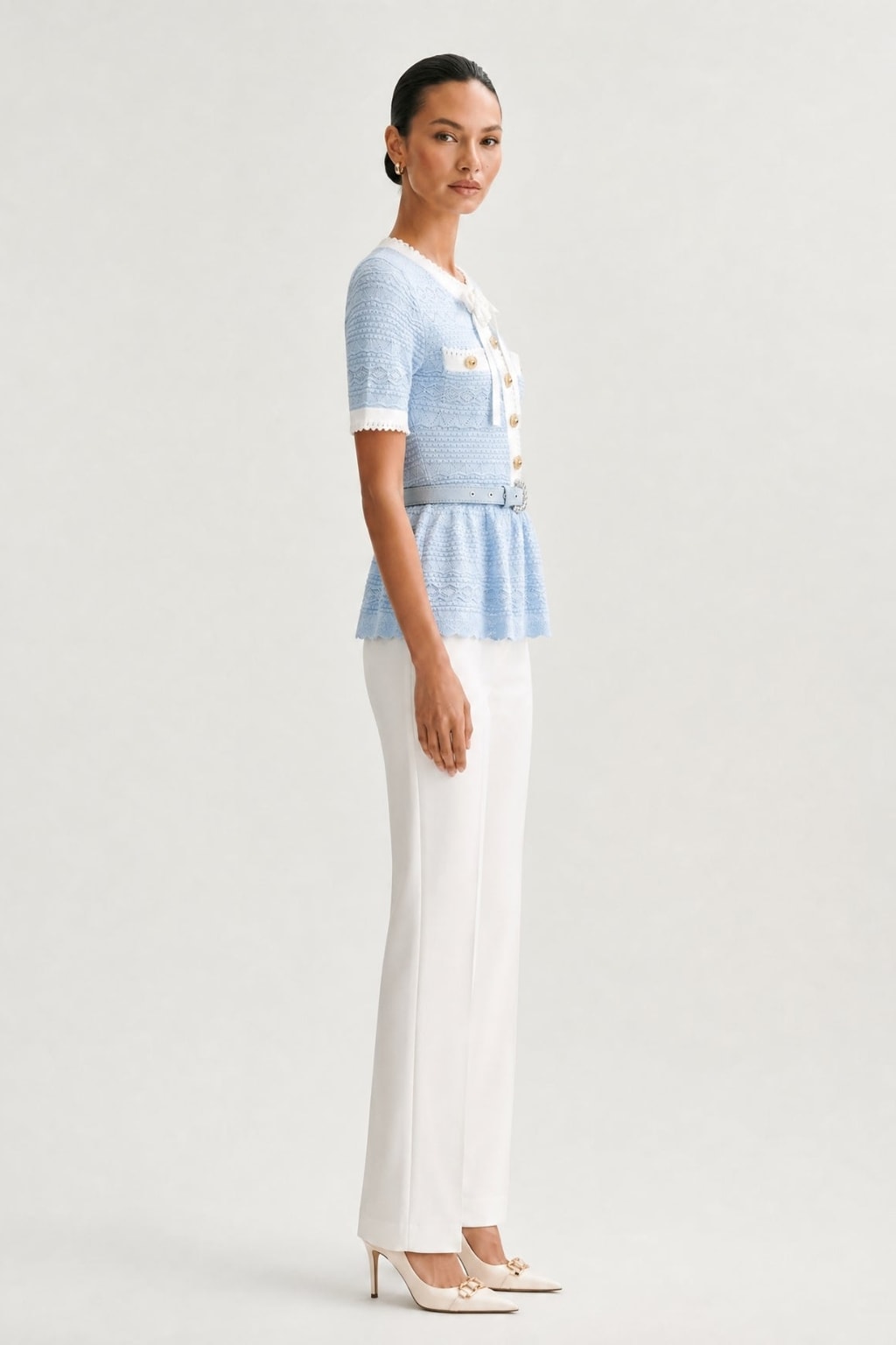 Viscose Tweed Shorts With Belt - 5