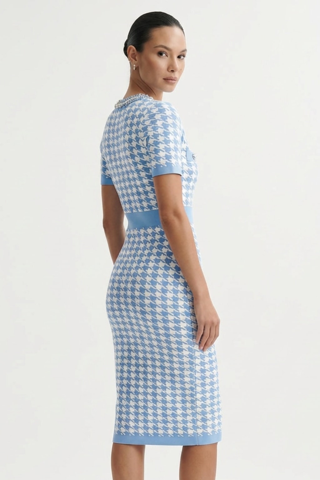 Viscose Short-Sleeve Printed Knit Dress - 4