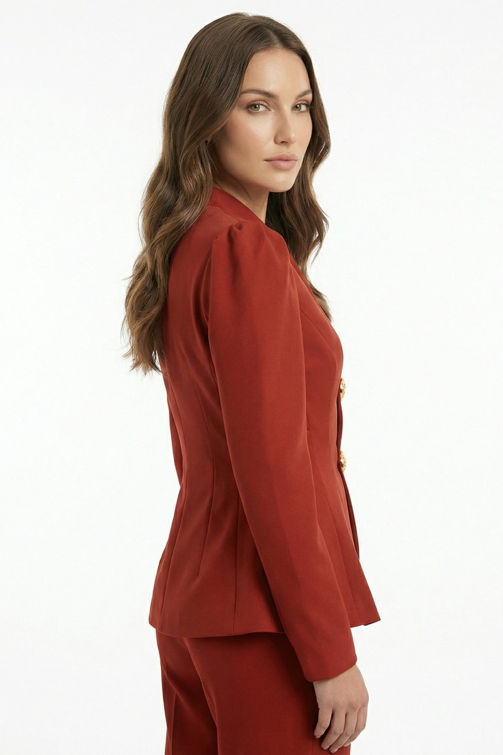 Cotton-Blend Tailored Blazer And Pants Suit Set - 4