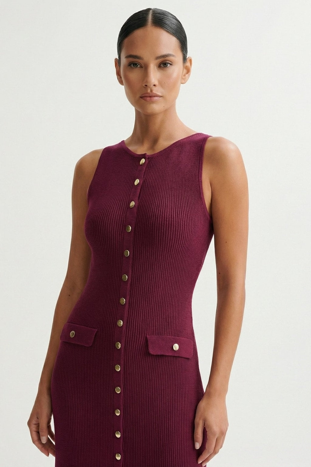 Wool Blend Knit Sweater Dress With Tailored Waist - 5