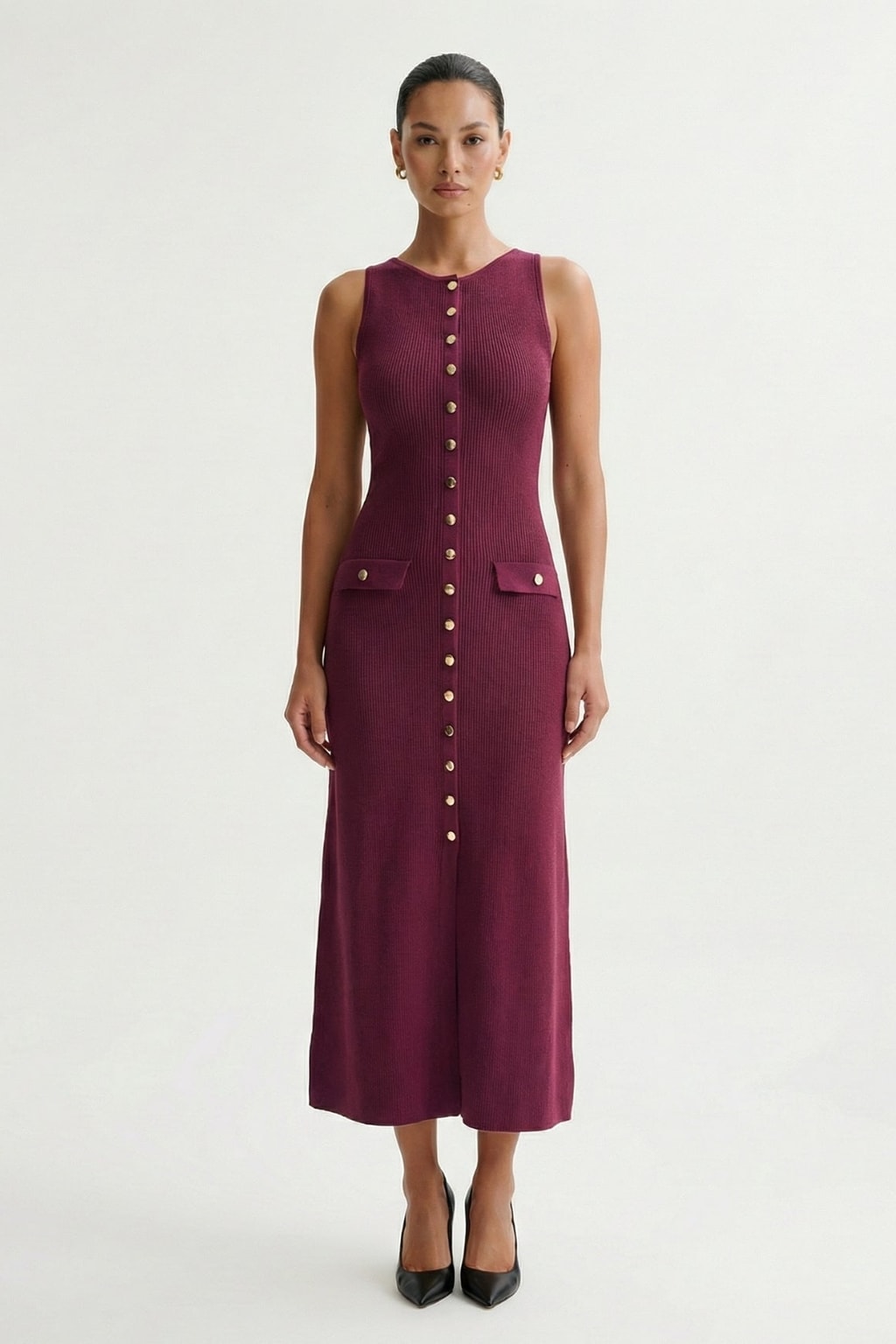 Wool Blend Knit Sweater Dress With Tailored Waist - 4