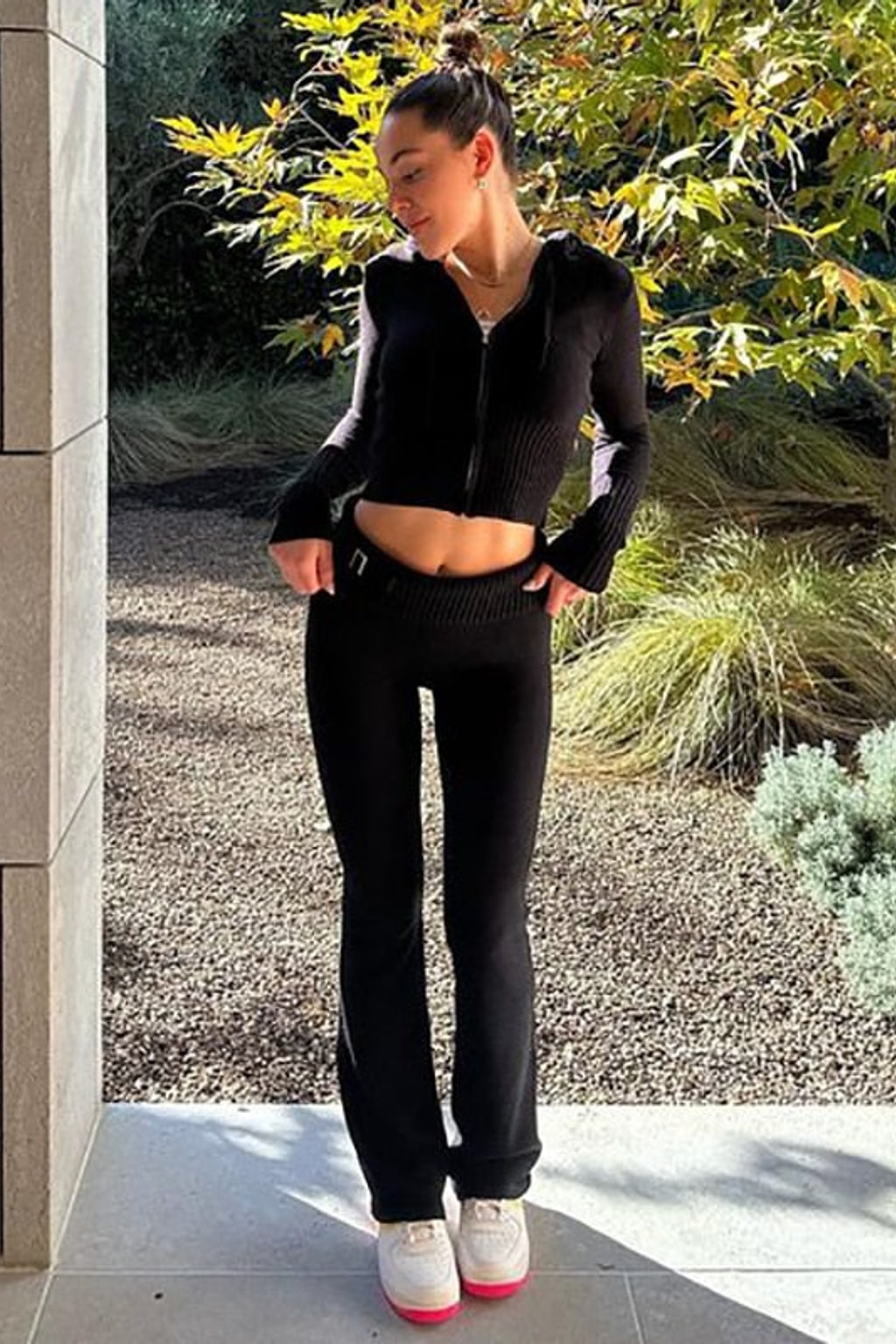 Ribbed Zip-Front Cropped Lounge Set - 14