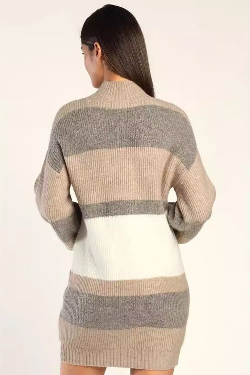 Rib-Knit Jumper Dress With Roll Neck - 4