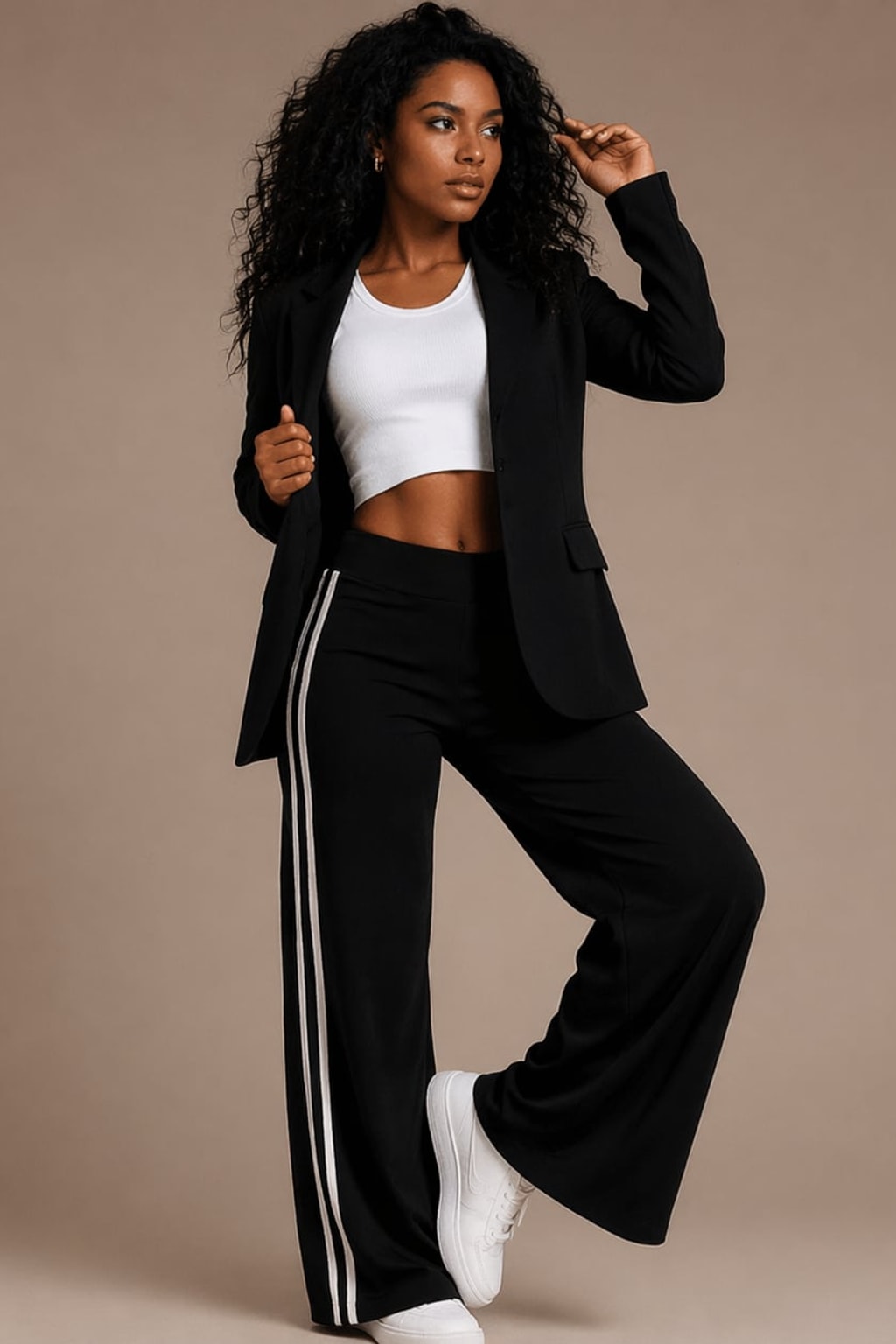 Tailored Blazer & Wide Leg Pants Set - 4