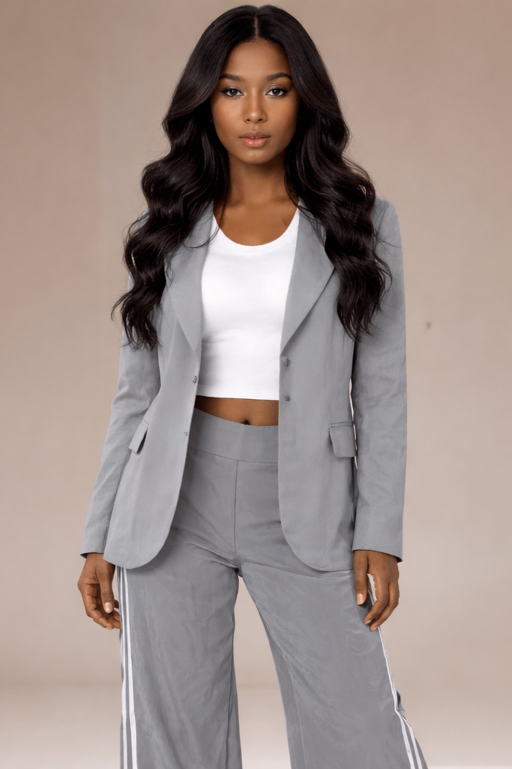Tailored Blazer & Wide Leg Pants Set - 5