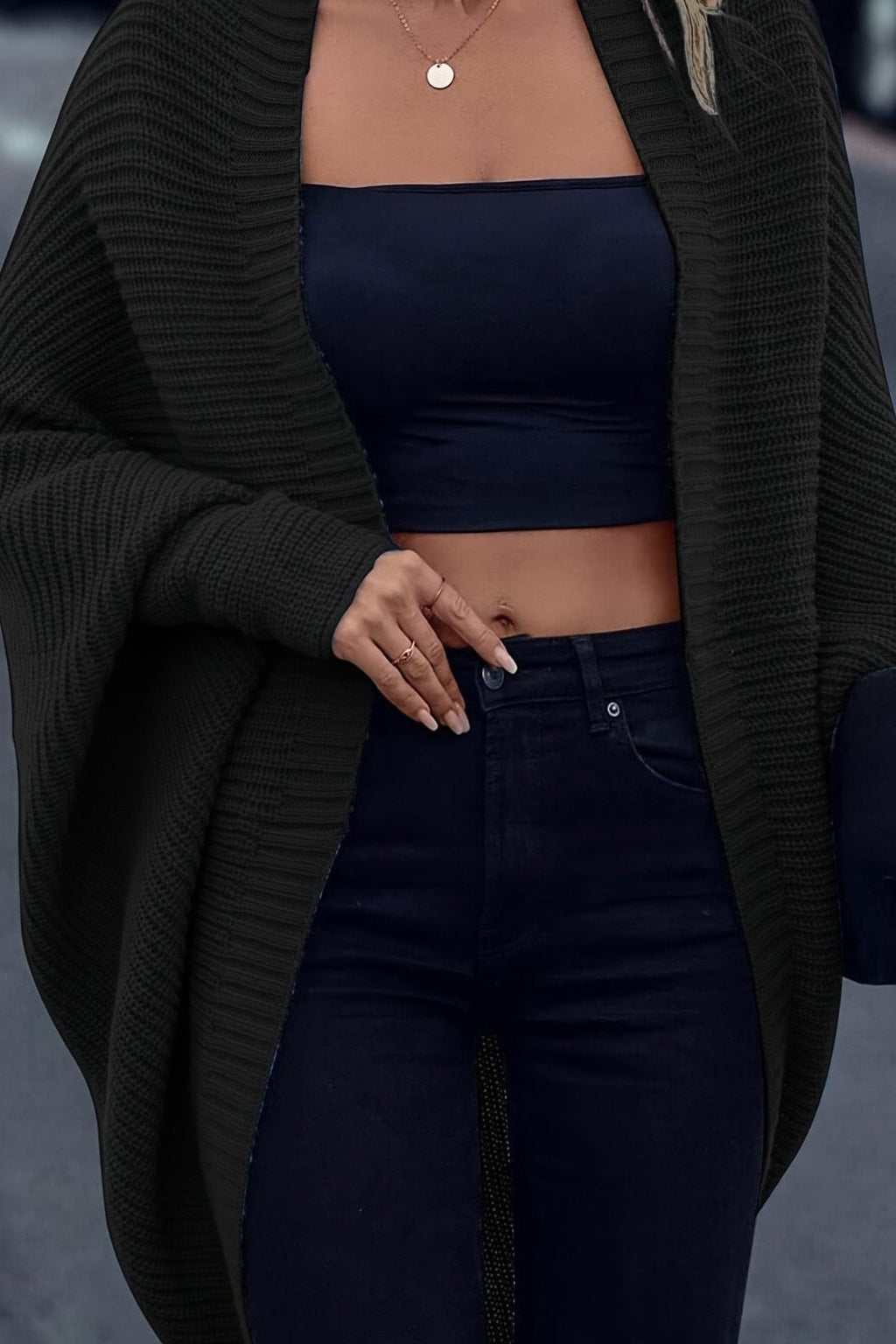 Longline Open-Front Cardigan - 2