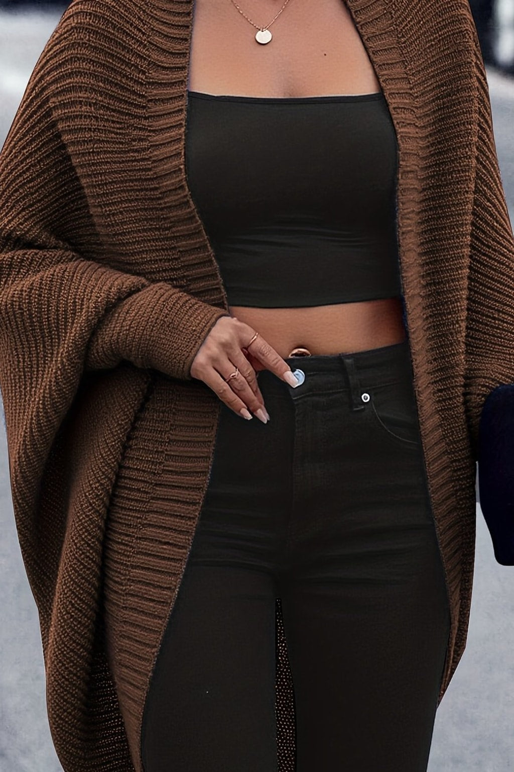 Longline Open-Front Cardigan - 8