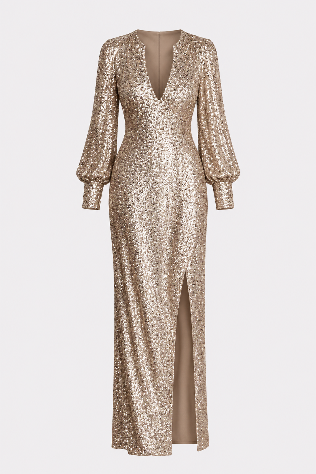 Effortless Shimmer V-Neck Maxi Dress