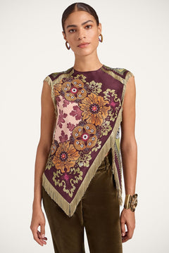 Silky Multi-Color Asymmetrical Fringe Top - 2