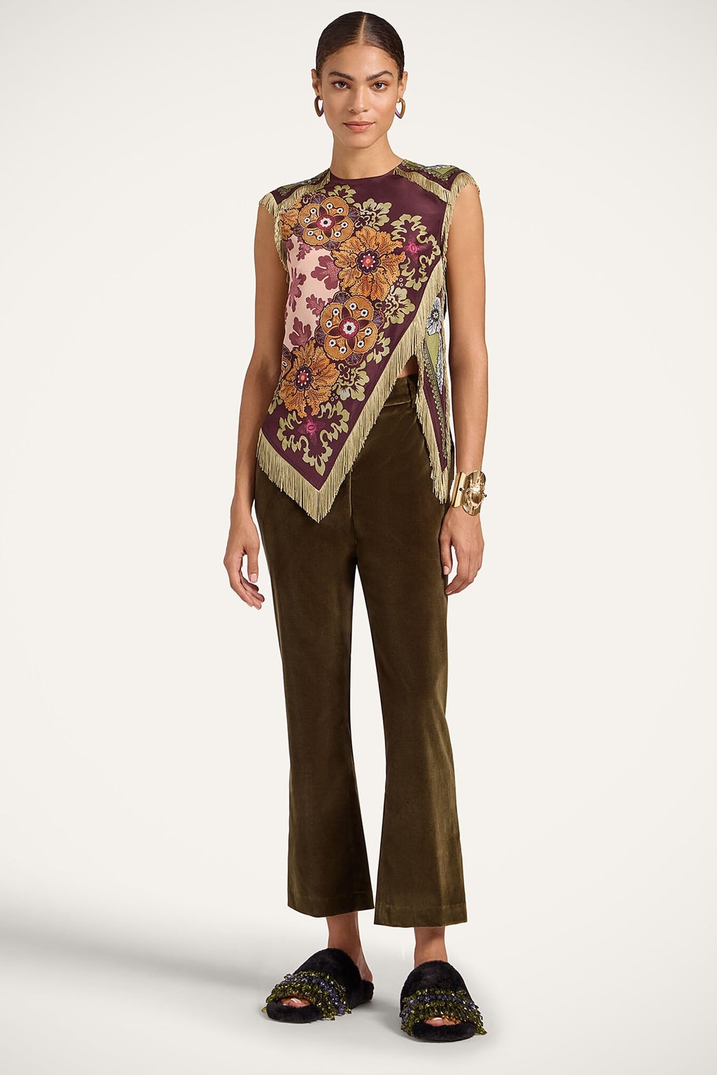 Silky Multi-Color Asymmetrical Fringe Top - 3