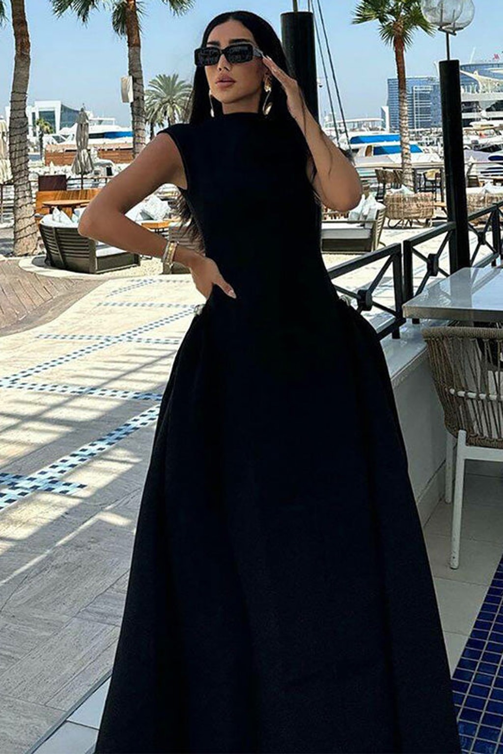 Satin Wool-Blend Maxi Dress With Sculptural High Neck - 8