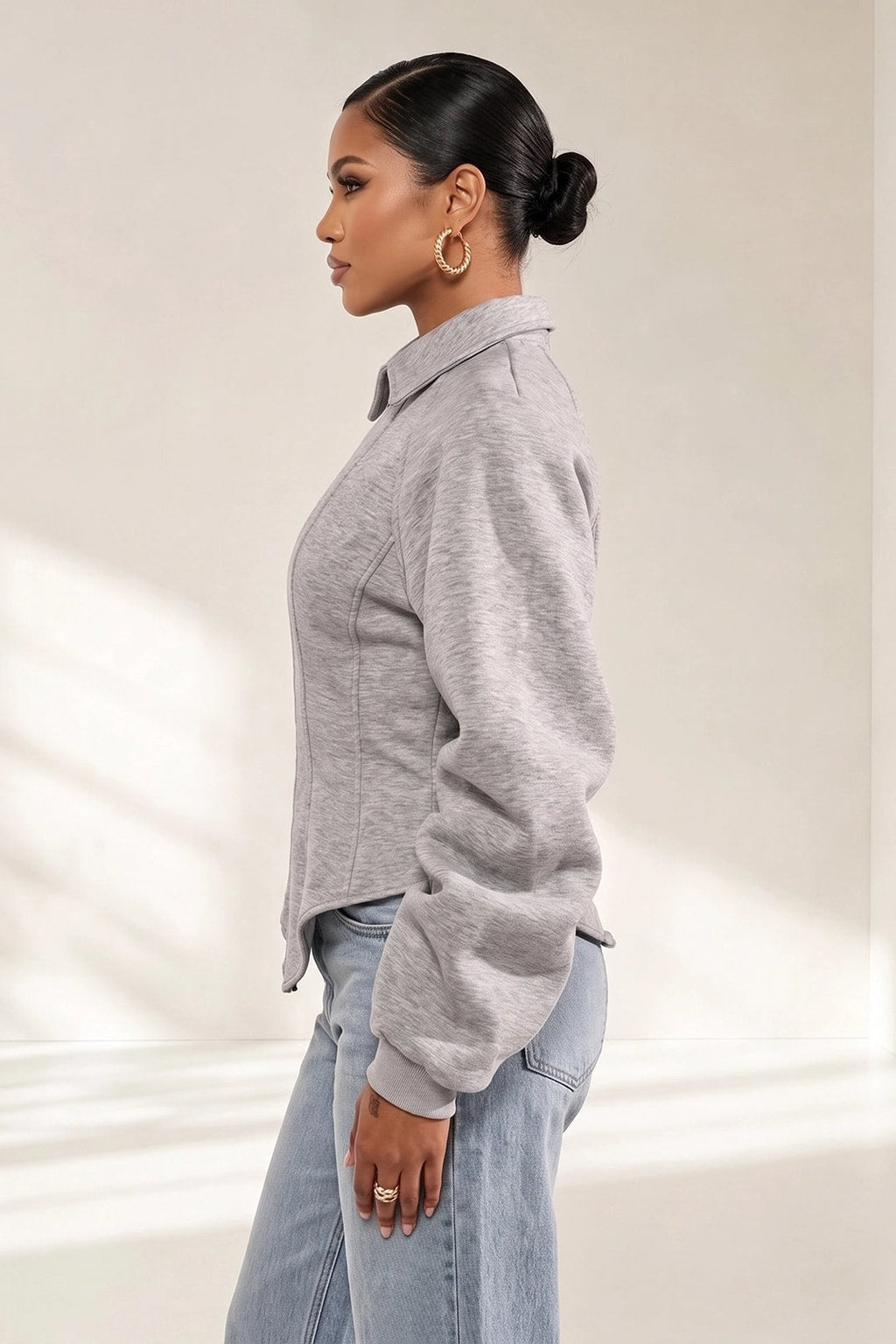Scuba Jacket With Corset-Inspired Fit - 7