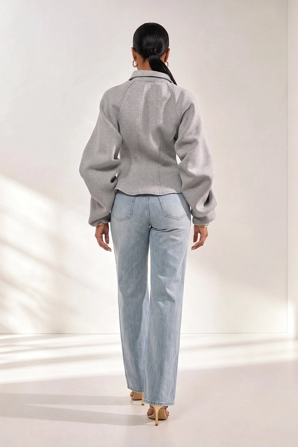 Scuba Jacket With Corset-Inspired Fit - 8