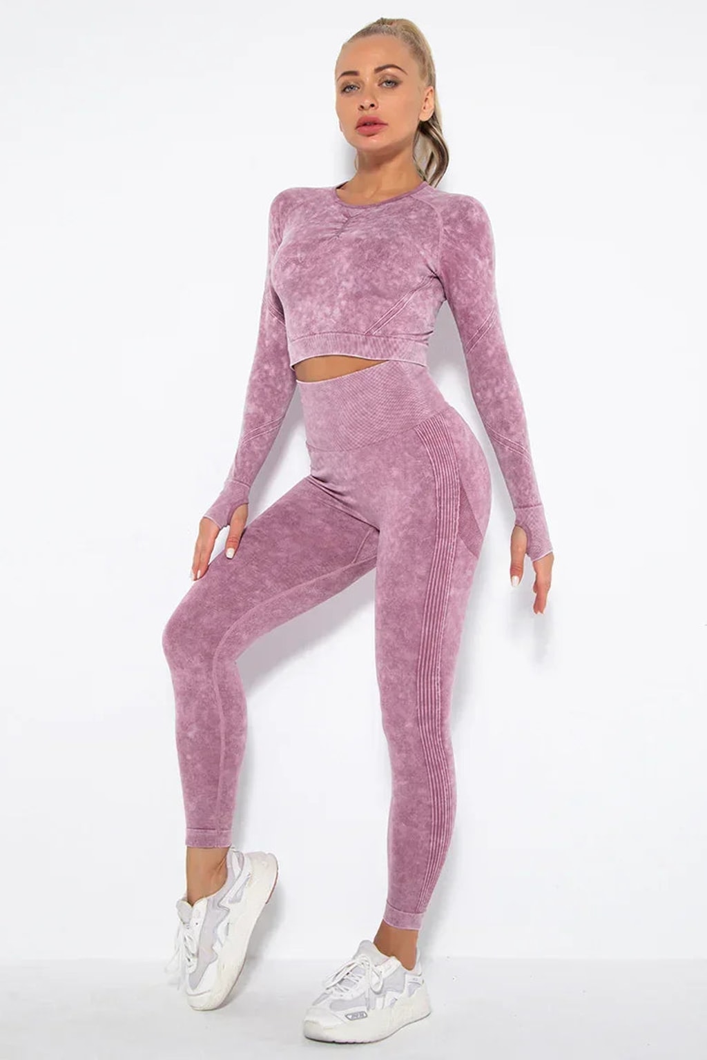 Seamless Cropped Yoga Top With Ribbed Hem - 11