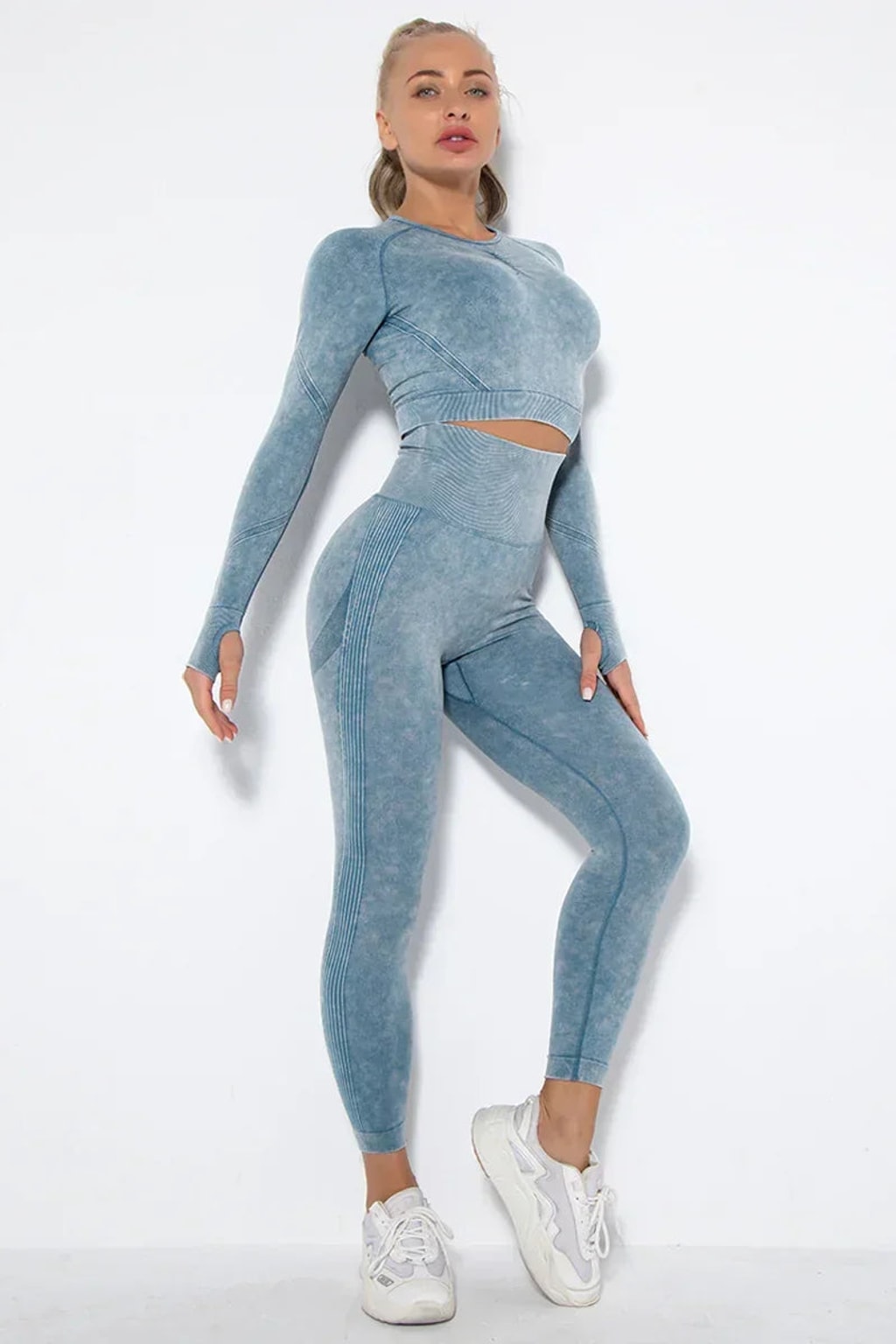 Seamless Cropped Yoga Top With Ribbed Hem - 17