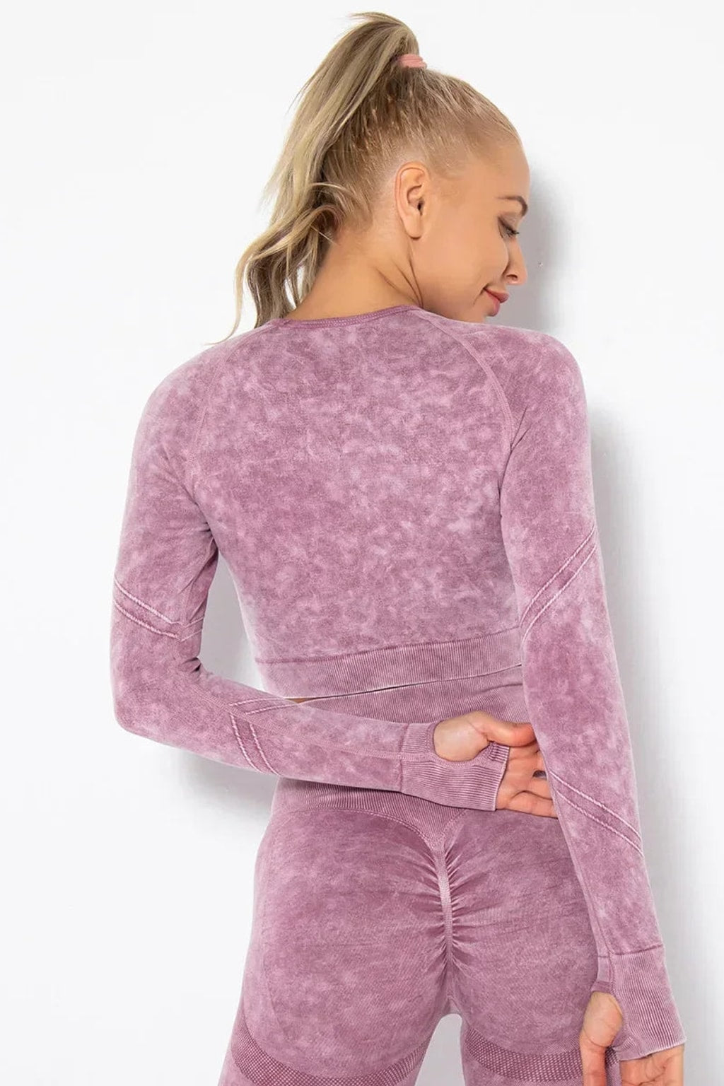 Seamless Cropped Yoga Top With Ribbed Hem - 12
