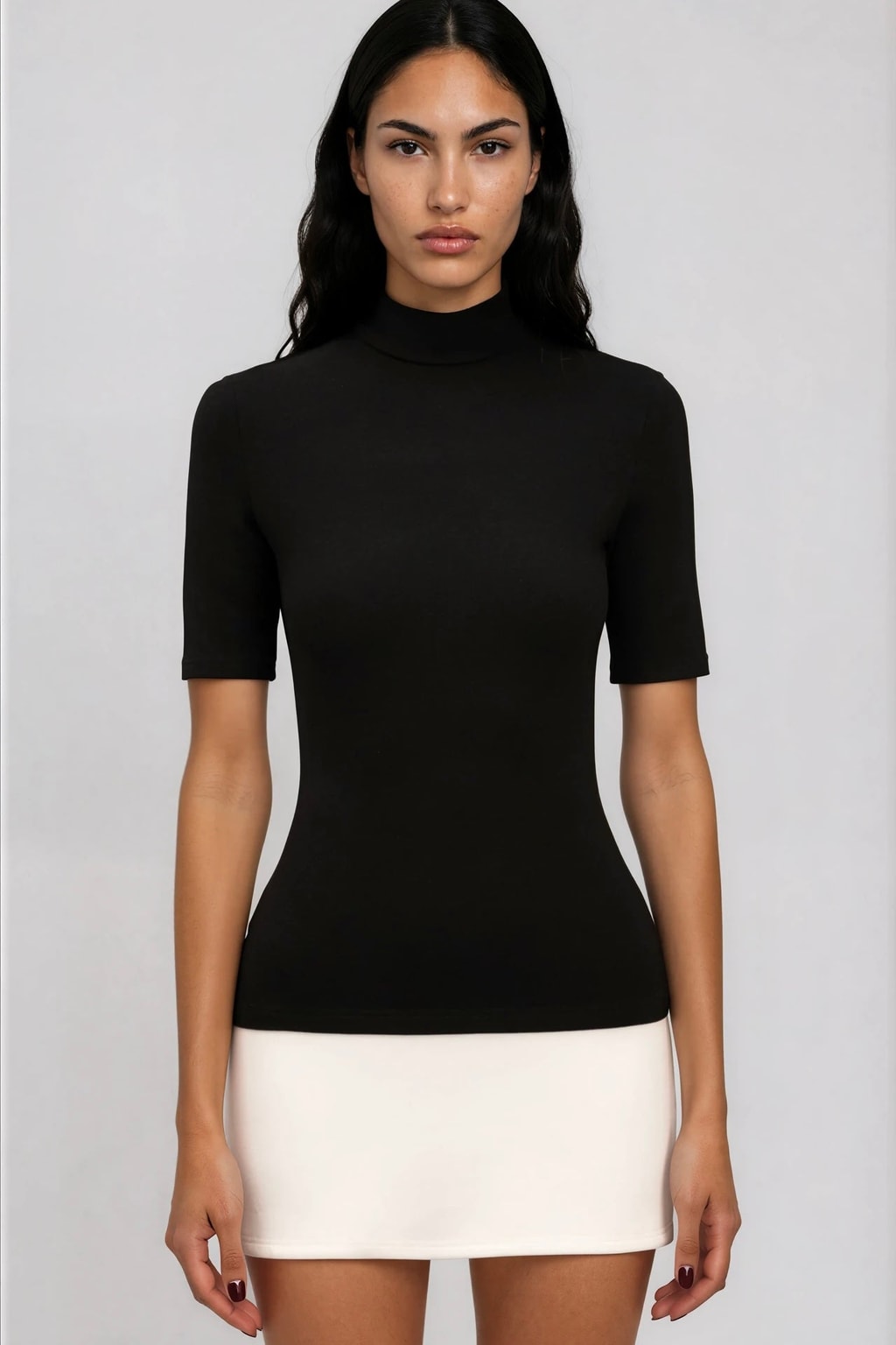 Chic Blend Dress With High Neckline - 5